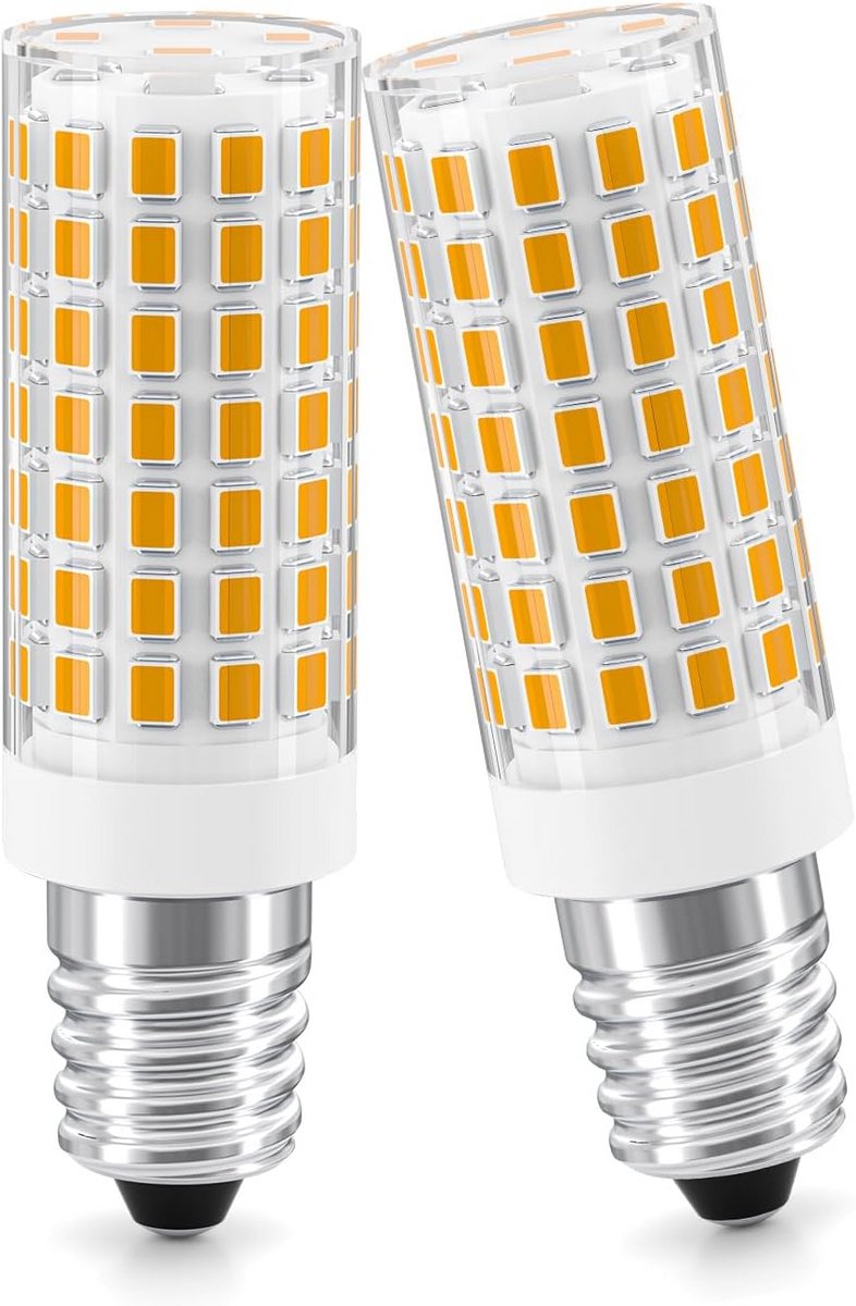 Set van 2 LED Lampen E14, 5W Warm Wit Licht (800 Lumen), Vervanger 50W Halogeen, Geschikt voor Afzuigkap en Koelkast