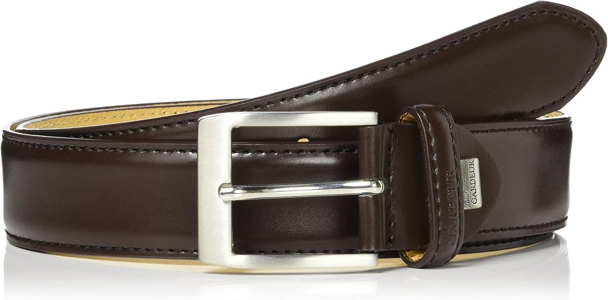 Herenriem Echt Leer met Zilverkleurige Metalen Gesp - 3,5 cm Breed