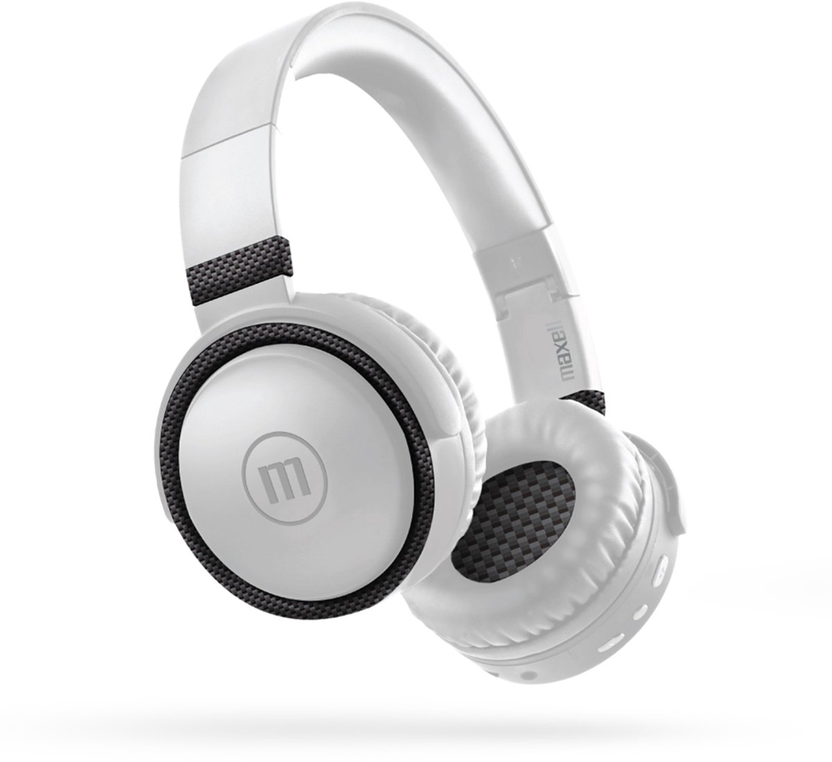 Maxell HP-BTB52 draadloze Bluetooth Koptelefoon / hoofdtelefoon - 40 mm drivers - Type-C snelladen - 3,5 mm jack - Microfoon - Verstelbare hoofdband - Wit kunststof [52046WH]