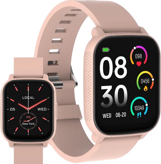 Denver Smartwatch – Android iOS – Notificaties – Sporthorloge – Hartslagmeter – Saturatiemeter – Slaapmonitor – SWC184RO – Roze