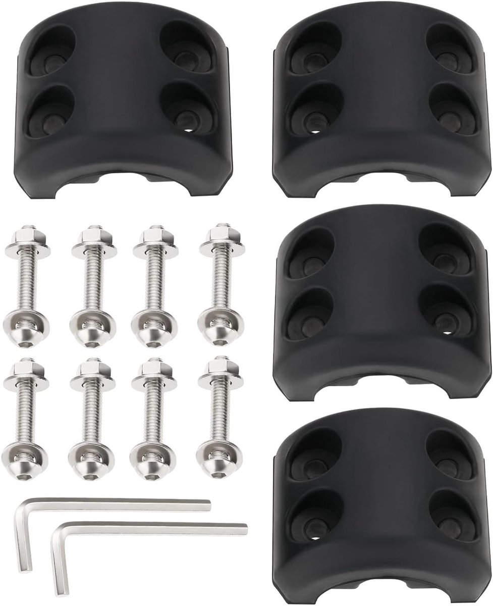 Allecto - Lier Kabel Haak Stopper - Rubber Lijn Saver - Accessoires - Zwart - ATV UTV Synthetische Lier Touw - Inbussleutel - Geschikt voor - Zwart met 2 Sets - Lieren Compatibel