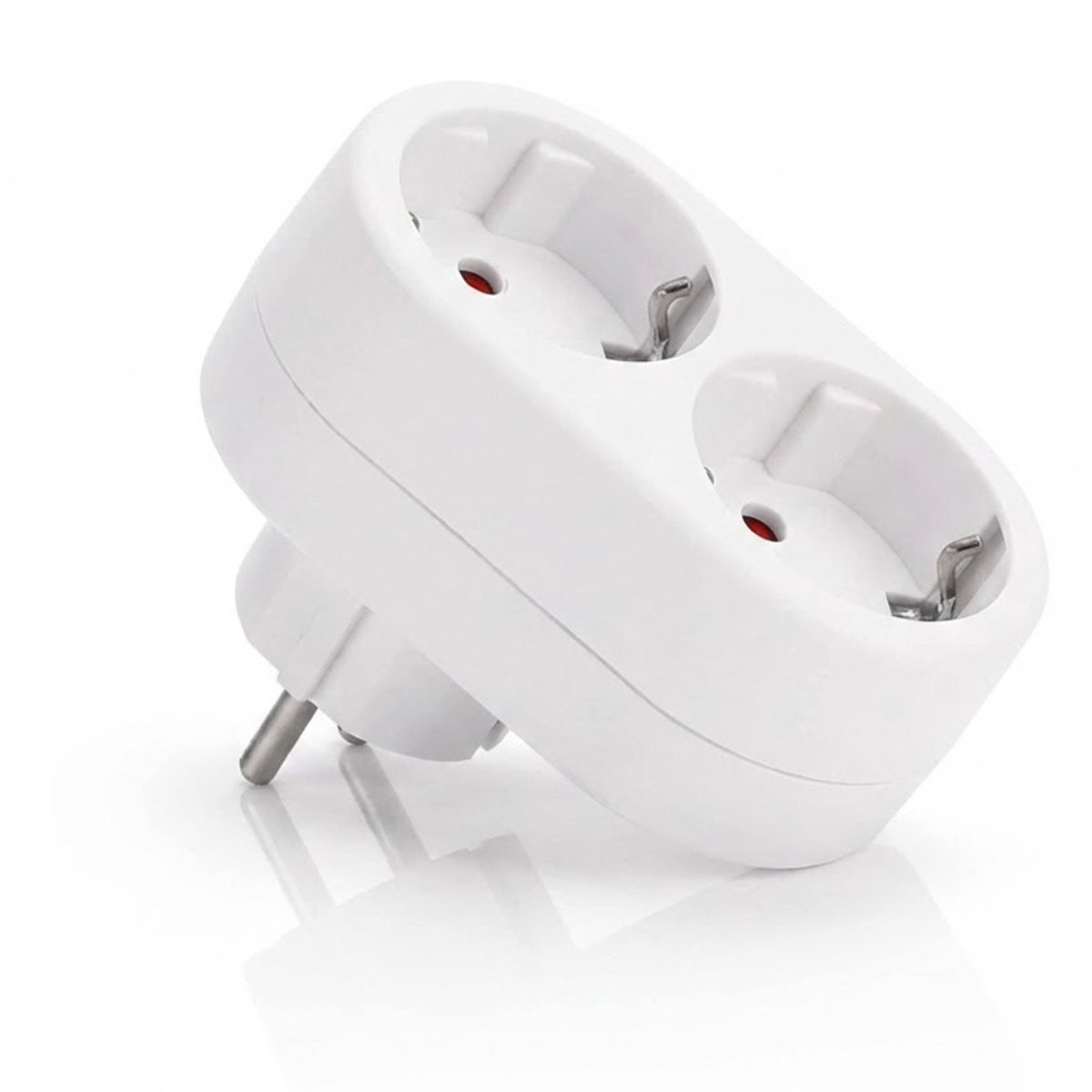 NBAP® Dubbele Stekker voor Stopcontact - Tweeweg Stekker - Verdeelstekker - Stopcontact Splitter - Met Kinderbescherming - Wit