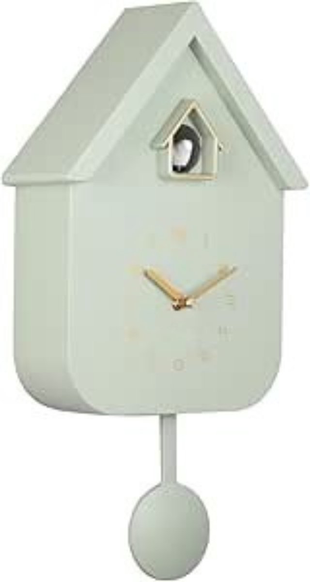 Zyrex® Koekoeksklok Modern - Koekoeksklok - Wandklok - met Kleurverloop en Wijzerplaat- Lichtgrijs - ‎22cm x 4cm x 41 cm