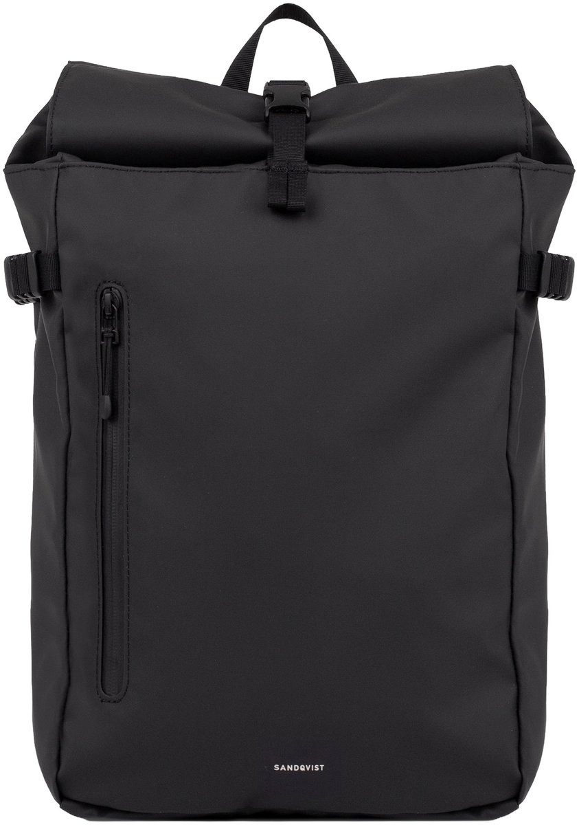 Sandqvist Stream Slim Rolltop M Black Rugzak