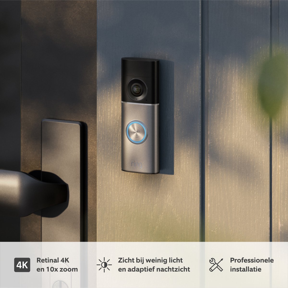 Ring Video Doorbell Pro 3rd Gen Plug-in Zilver Retinol 4K - afbeelding 3