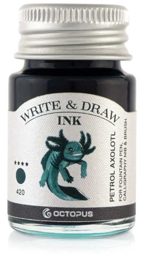 Octopus Inkt Glazen dip pen set Oranje - Potje Octopus inkt petrol axoloth | bol