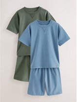 Next - Jongens - 100% katoenen korte pyjama set van 2 - Blauw