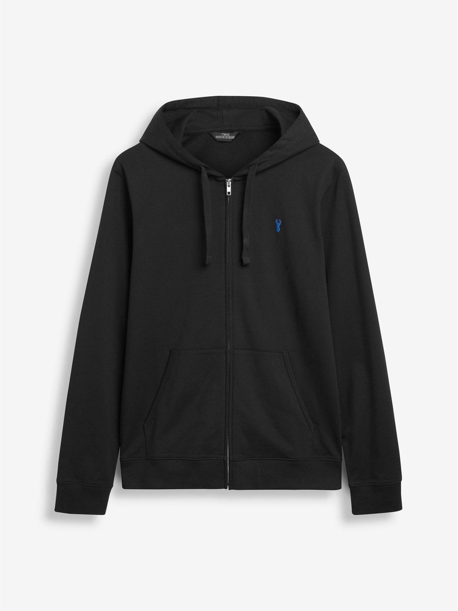 Next - Heren - Lichte hoodie met rits - Zwart