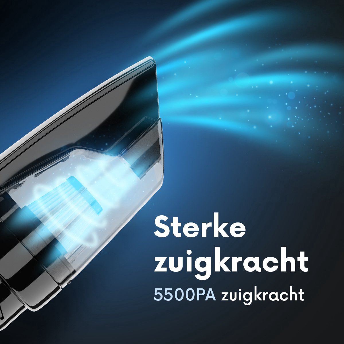 Kruimelzuiger 5500 Pa Snoerloos met HEPA Filter en 3 Opzetstukken - afbeelding 3