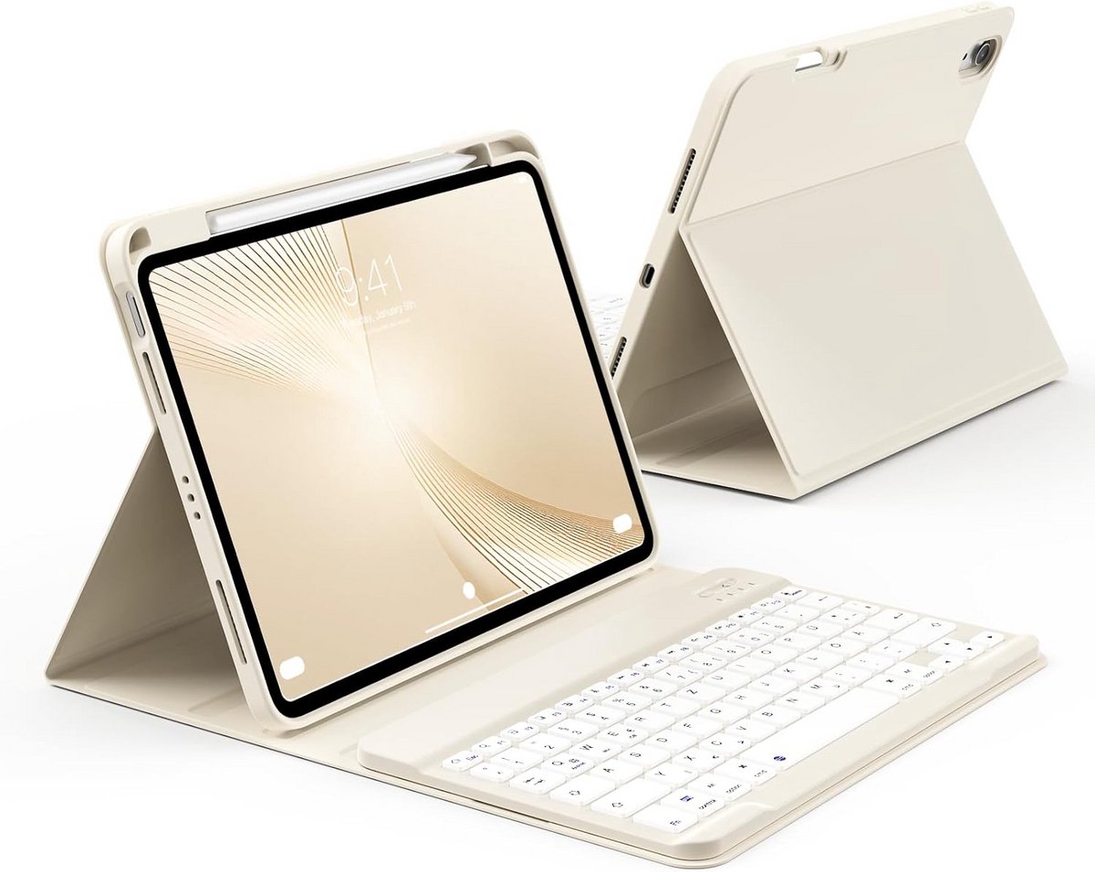 Toetsenbord Hoes - Tablet Cover - Productief Werken - Specifiek Ontwerp - 25 x 15 cm - Creme Wit