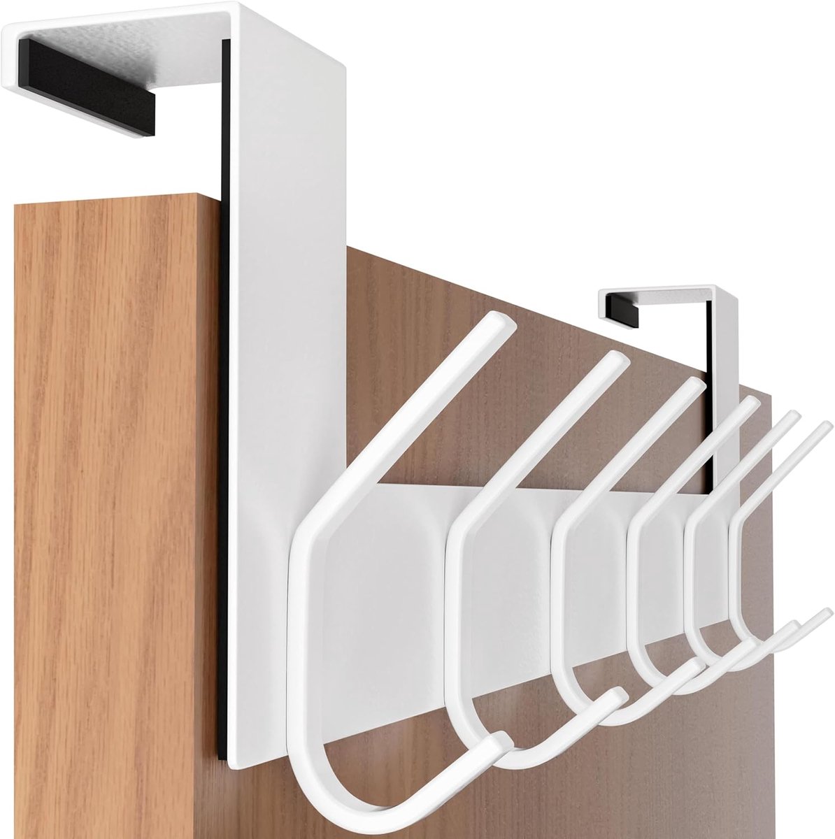 Deurhaak Set - Kapstok Organizer - Ruimte Besparen - Roestvrij Staal - 6 Haken - Wit