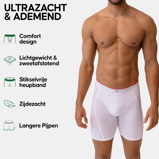 Boxers DANISH ENDURANCE en viscose de Bamboe Extra long pour homme, lot de 6, taille L