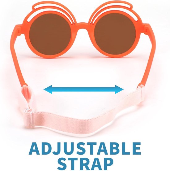 Gepolariseerde Ronde Kinderzonnebril UV400 Bescherming met Flexibele Band voor Jongens en Meisjes 3-12 Jaar — afbeelding 2