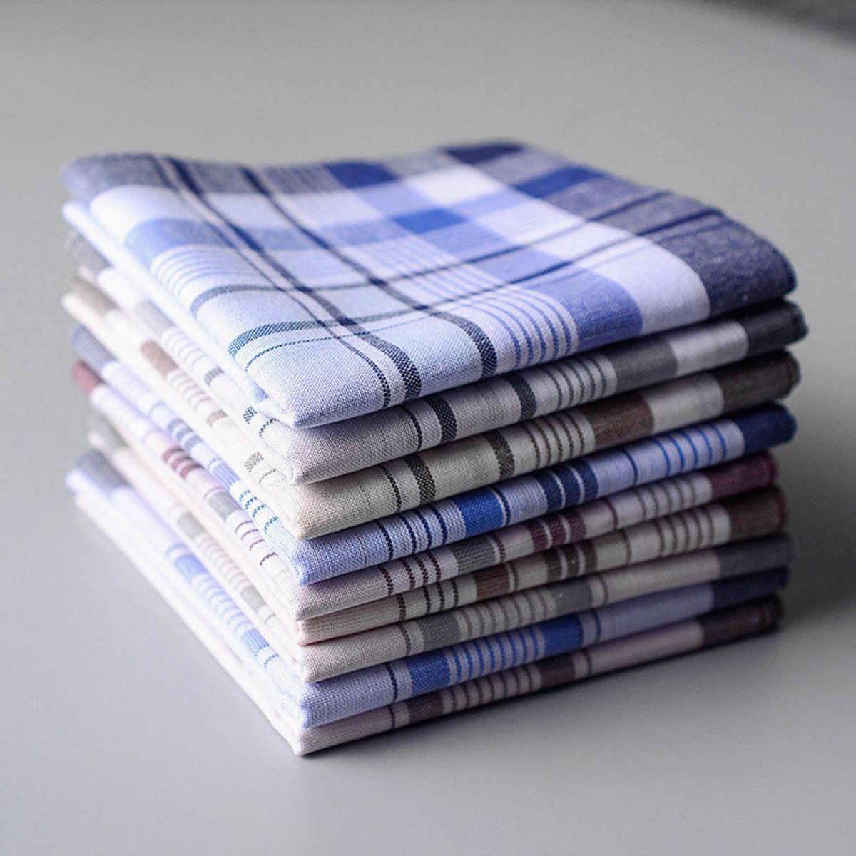TuseRxln Schilderijdoekjes - Mannen - Katoen - 12 Stuks - Zakdoekjes Blauw