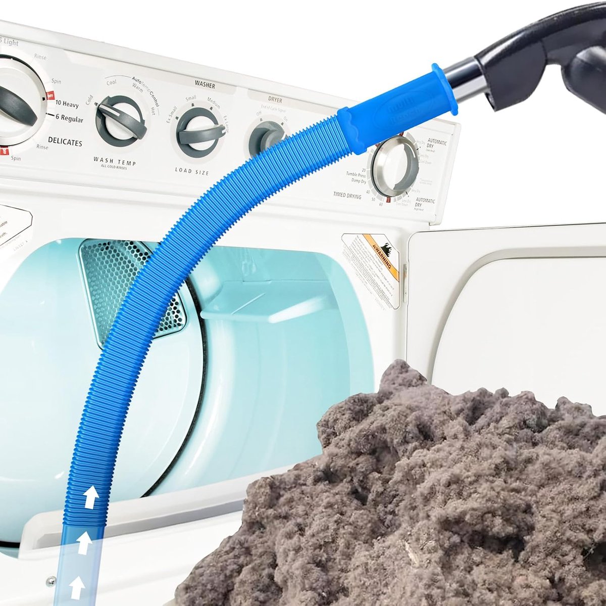 Droger ontluchtingsborstel stofzuiger - Universele adapter - Snel pluis verwijderen - Blauw