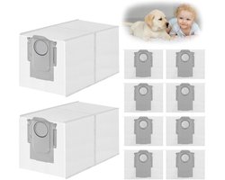 10x Stofzuigerzakken - Geschikt voor Roborock Qrevo Series Curv/Master/S/Pro/Slim & S8 Max (V) Ultra - 3L Grote Capaciteit - Anti-Allergie Filterzakken - Accessoires