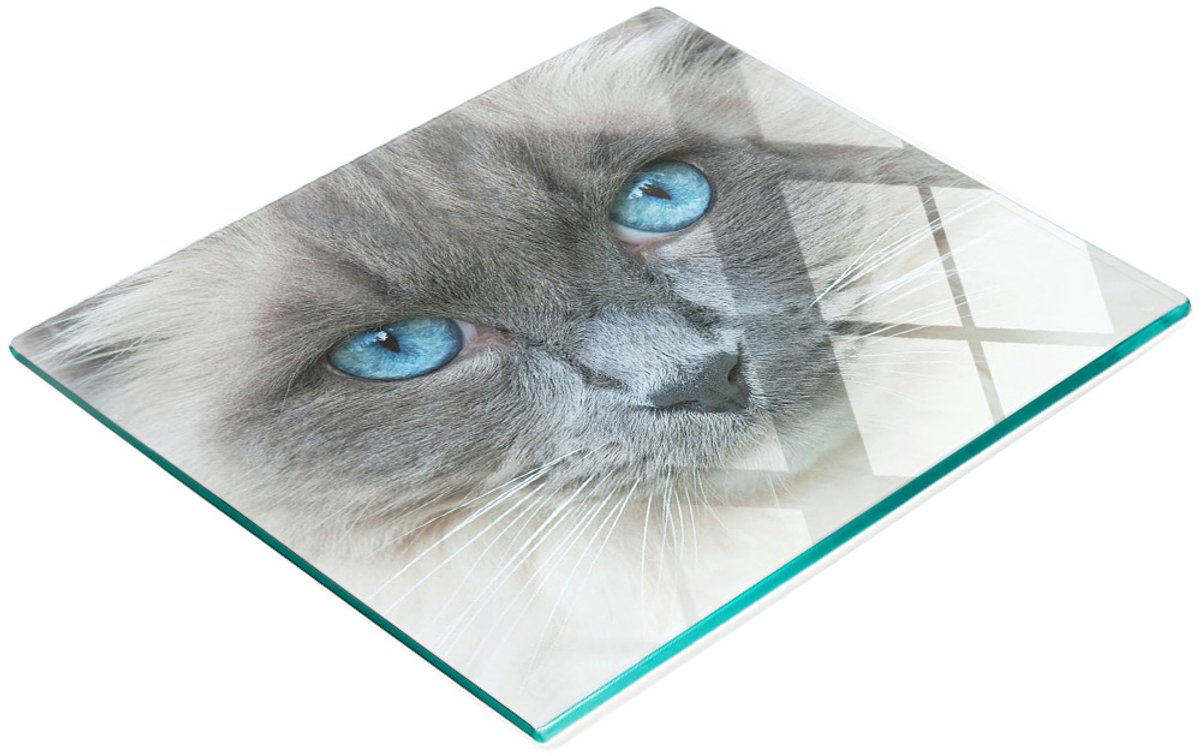 Decoratieve snijplank van gehard glas met kattenogen, 60x52 cm