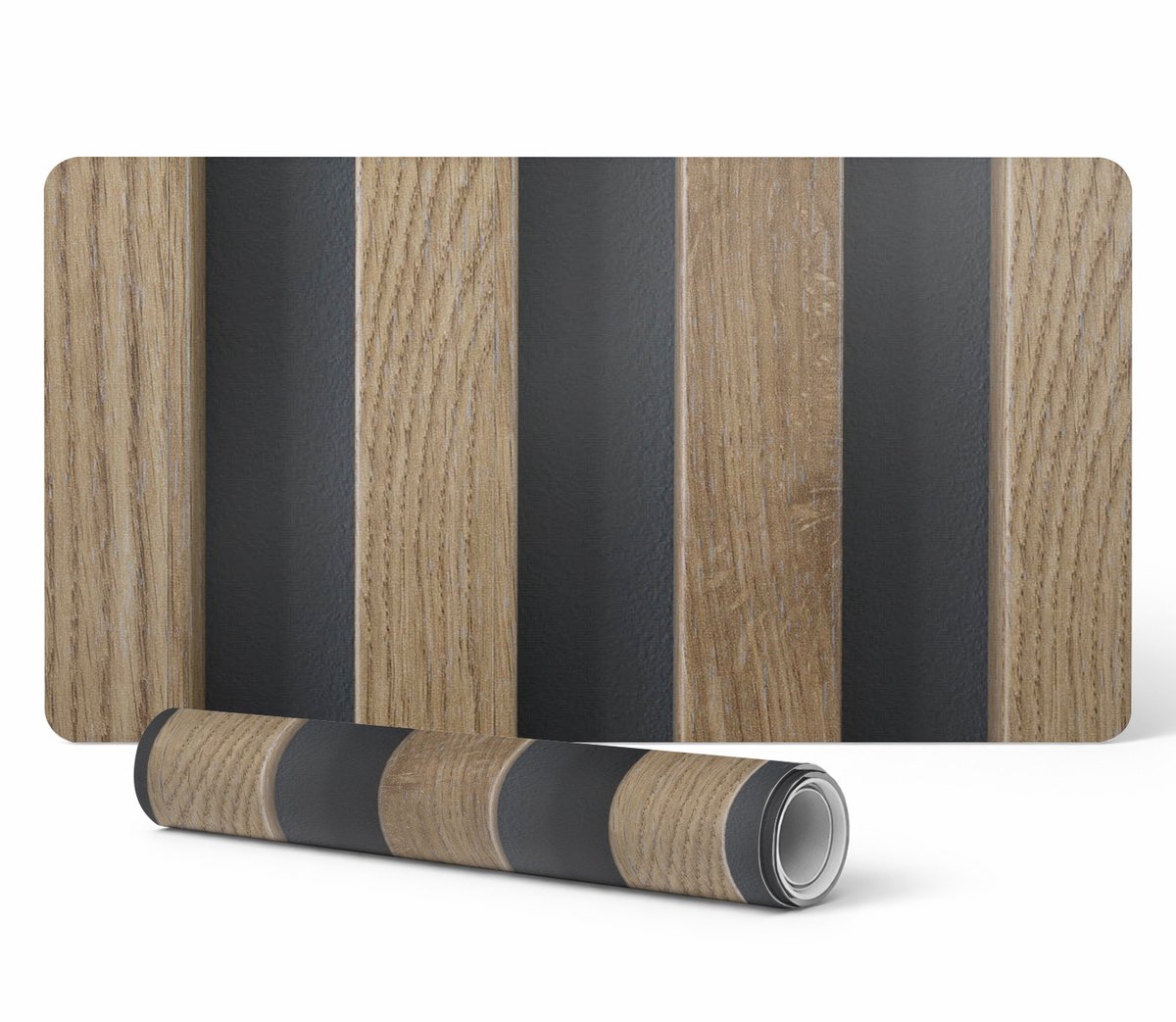 Antislip muis- en toetsenbordmat, houten latten, 120x60 cm