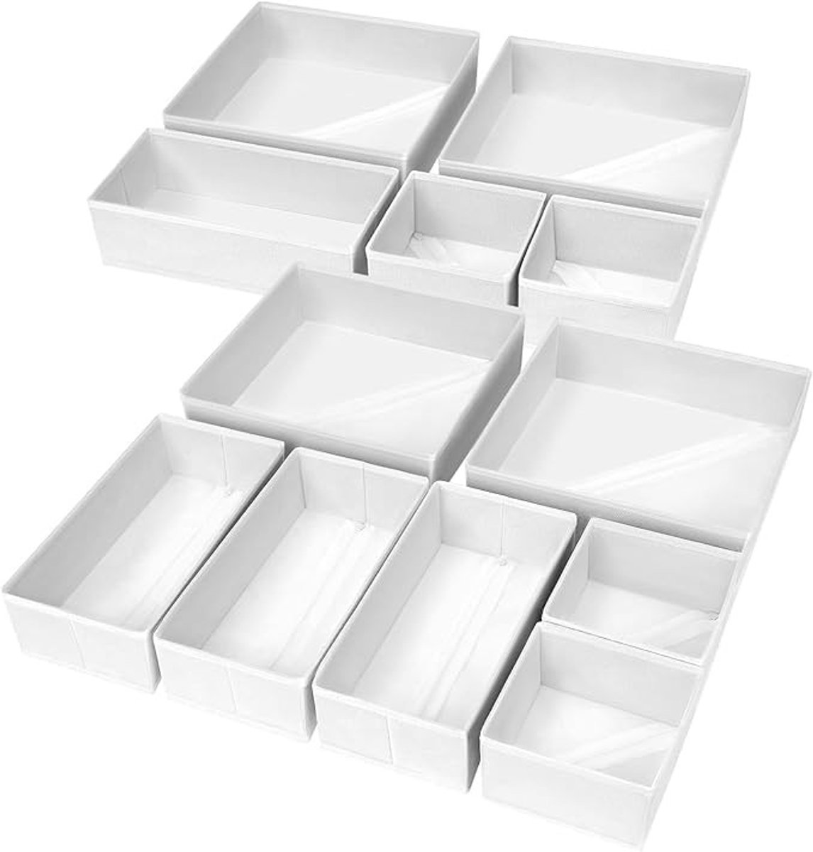 Lade Organizer voor Sokken en Ondergoed - 12 Stuks Wit