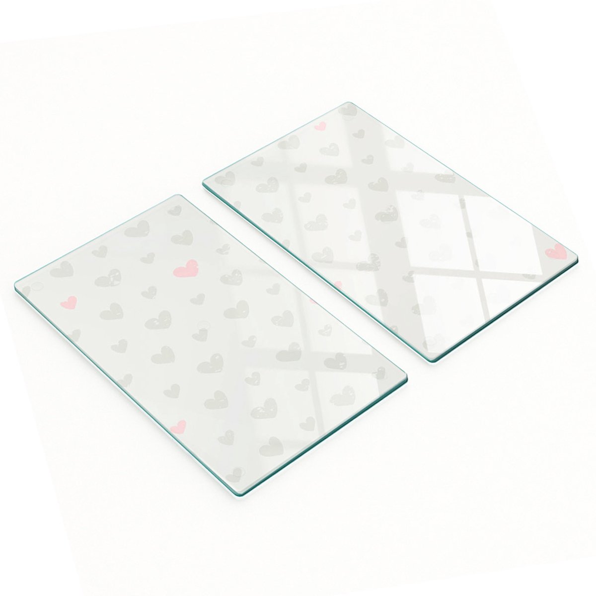Multifunctionele decoratieve keukenplanken met geharde hartvormige achtergrond, 2x30x52 cm