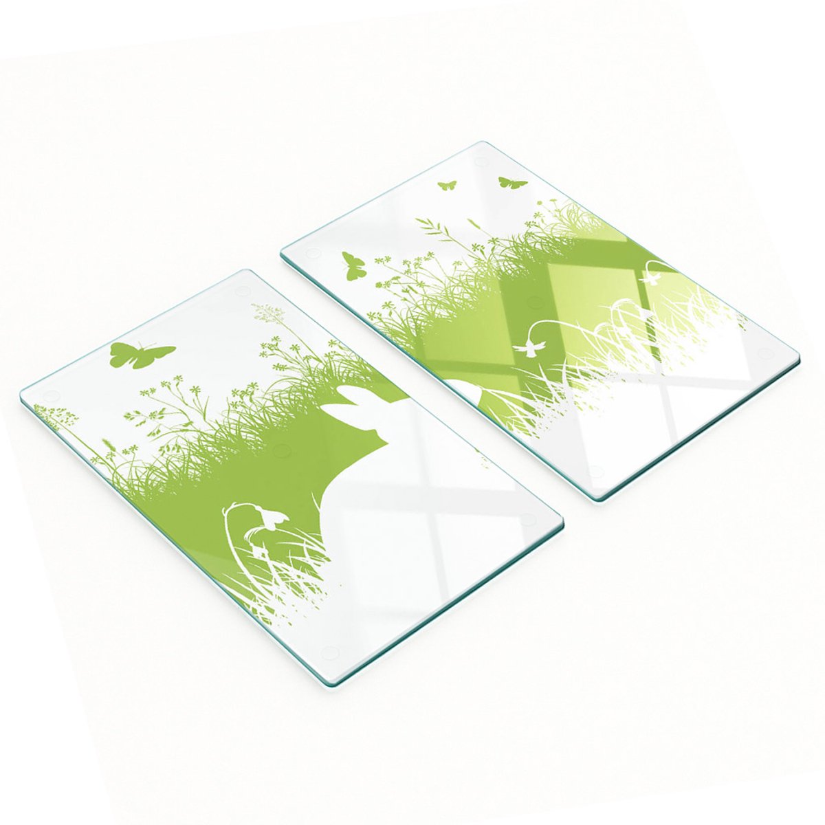 Stijlvolle en duurzame glazen borden met paashaasprint, 2x30x52 cm