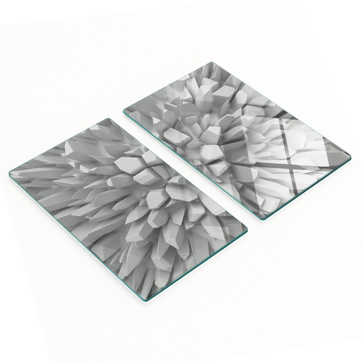 Set van gehard glazen snijplanken met 3D-print, 2x30x52 cm
