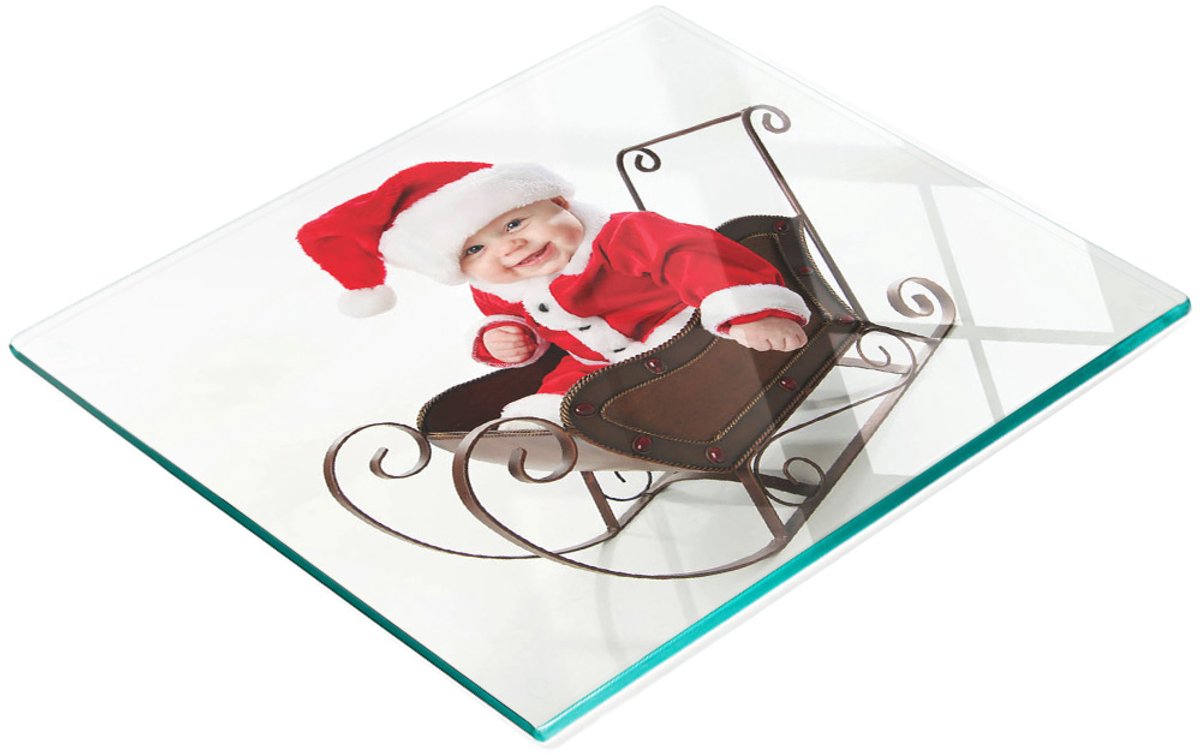 Keukenplank van gehard glas met decoratieve afbeelding van de kerstman, 60x52 cm
