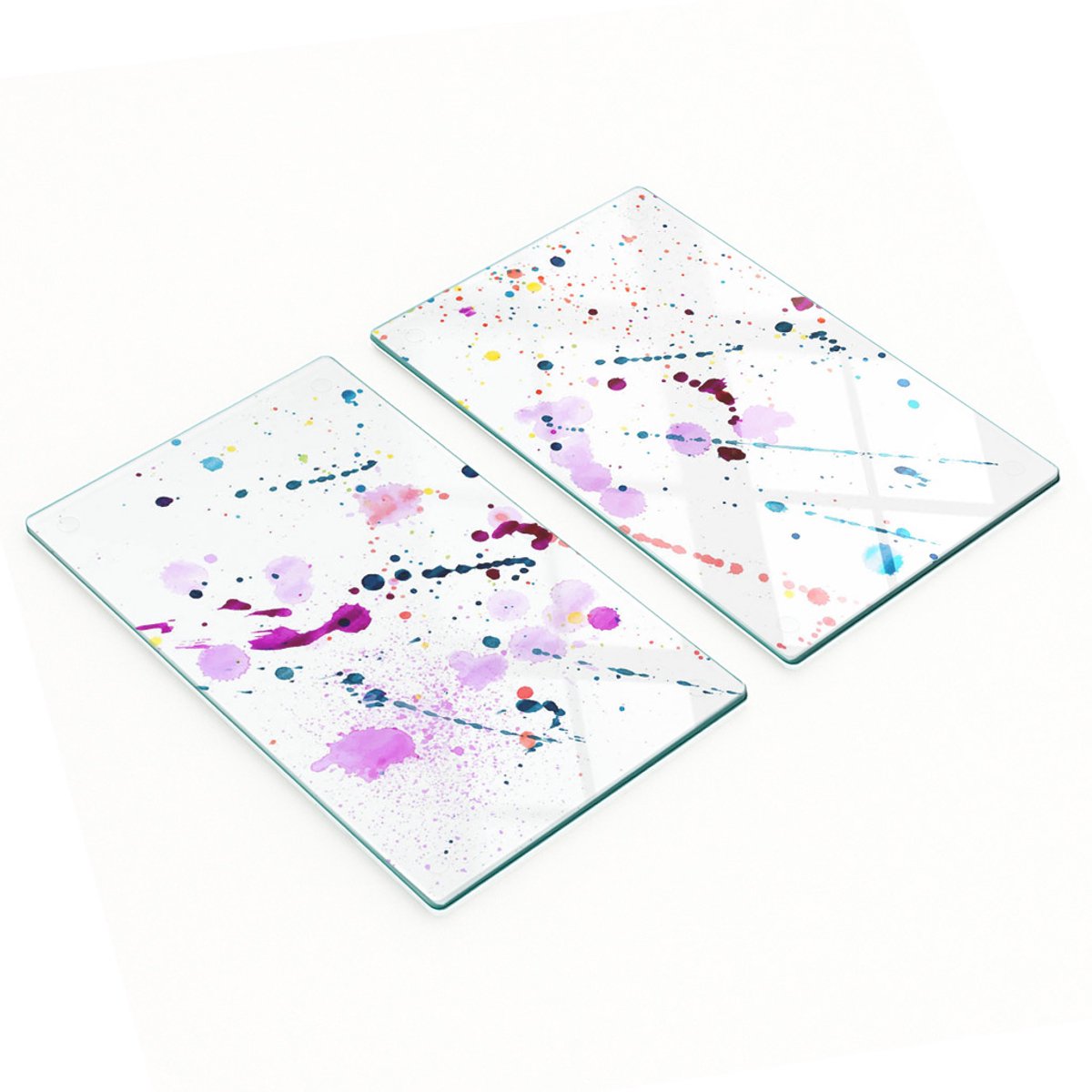 Duurzame en stijlvolle glazen borden met abstract stippenpatroon 2x30x52 cm