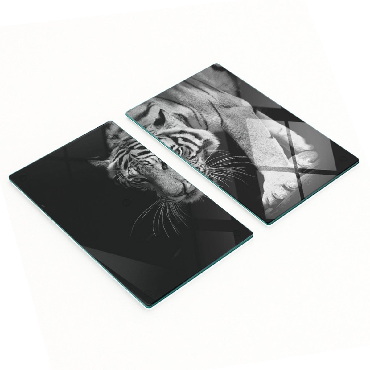 Multifunctionele decoratieve glazen borden met tijgerprint 2x30x52 cm