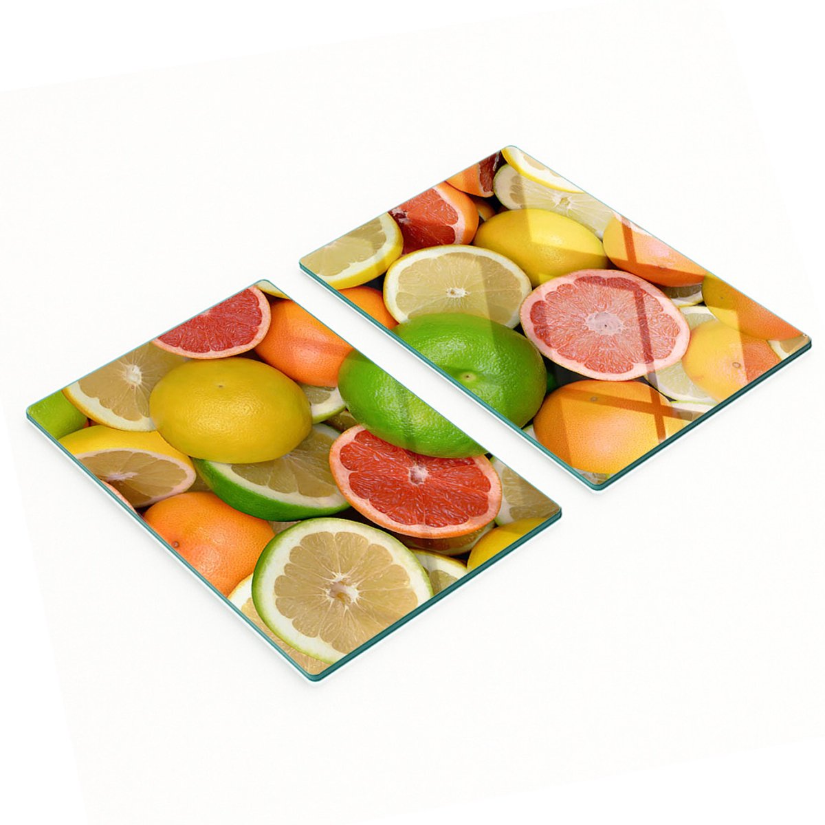 Glazen snijplanken met citrusvruchtenafbeeldingen 2x40x52 cm