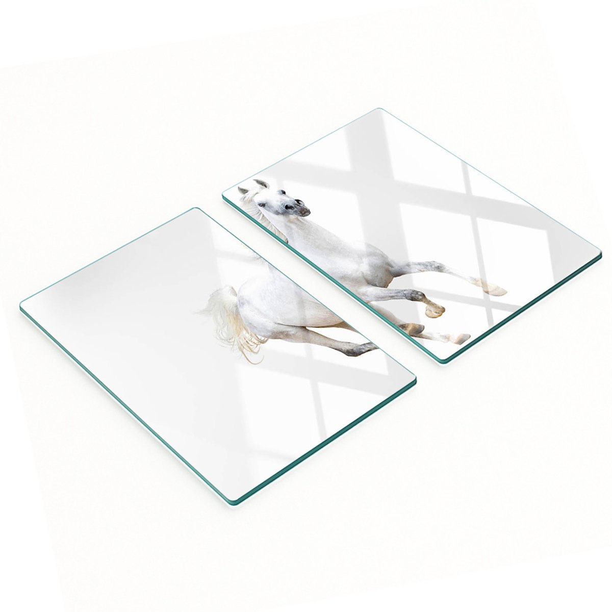 Geharde multifunctionele decoratieve glazen borden met Arabisch paard, 2x40x52 cm