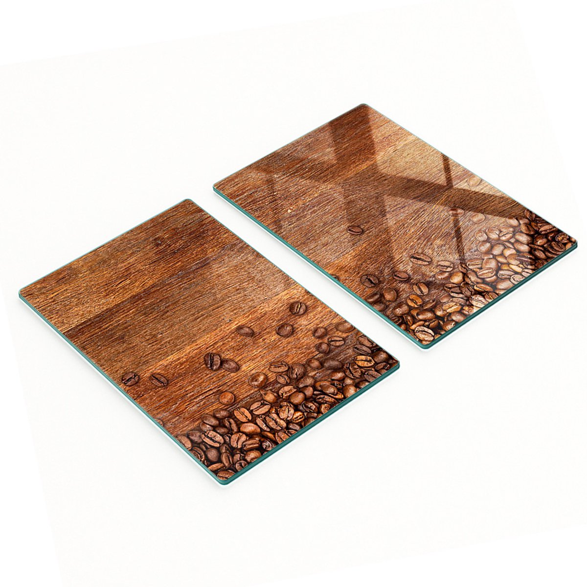 Multifunctionele decoratieve glazen keukenplanken met koffiebonenmotief, 2x40x52 cm