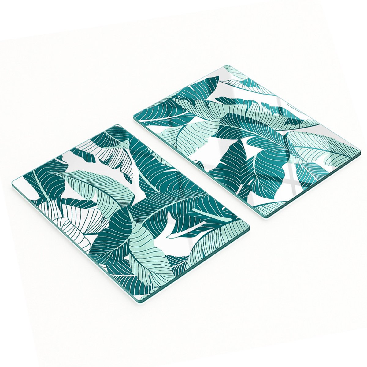 Multifunctionele decoratieve glazen borden met palmprint 2x40x52 cm
