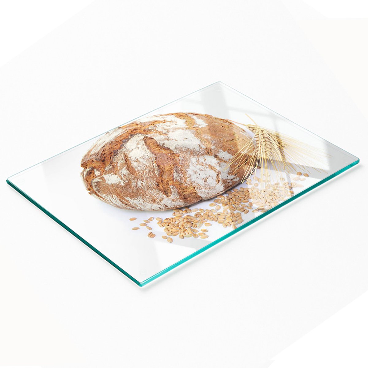 Decoratieve glazen snij- en serveerplank voor brood en tarwe, 80x52 cm