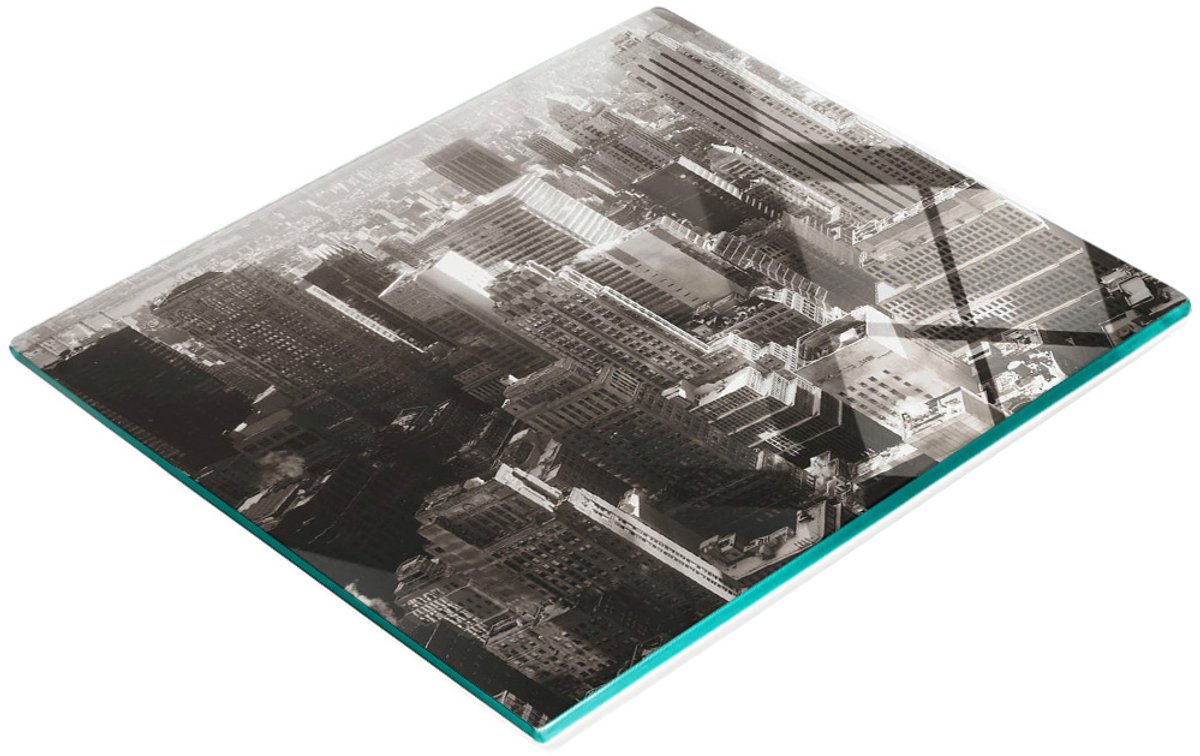 Keukenplank van gehard glas met decoratieve afbeeldingen, New York, 60x52 cm