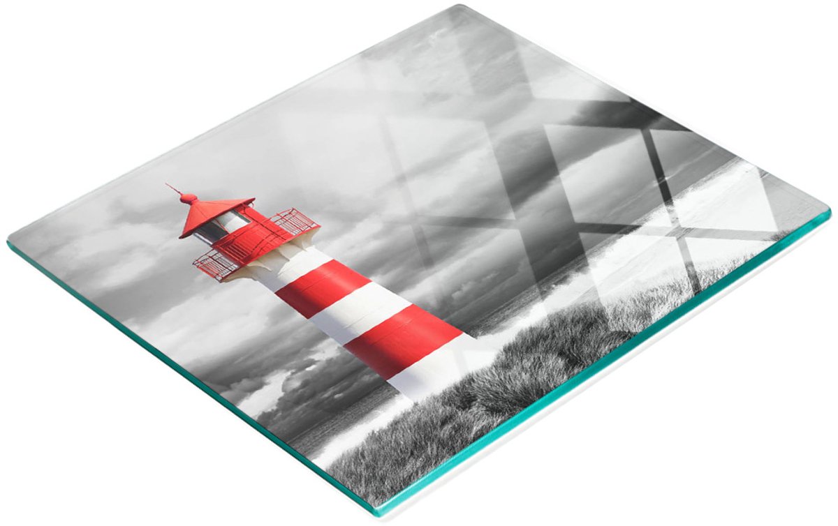 Multifunctionele decoratieve glazen snijplank voor de keuken, vuurtoren, 60x52 cm