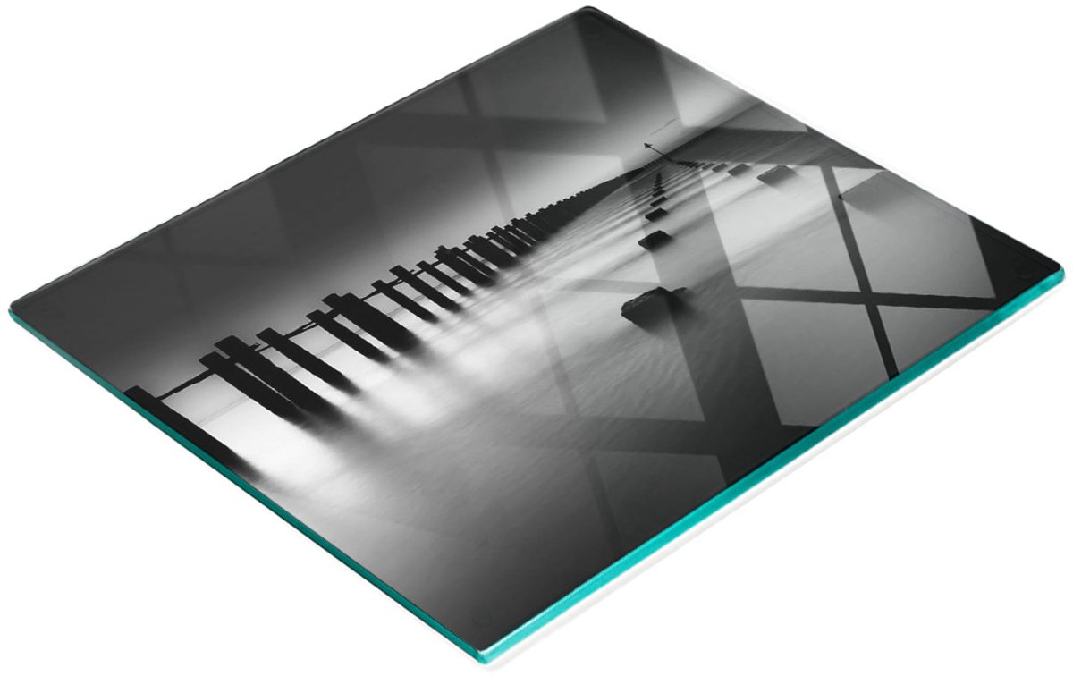 Multifunctionele decoratieve snijplank voor de keuken, gehard glas Tamiza 60x52 cm