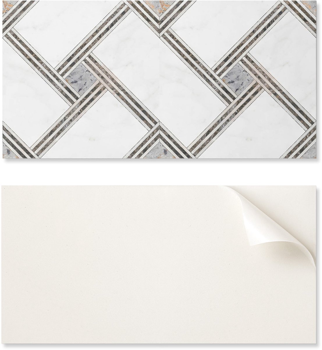 Decoratieve zelfklevende vinyltegels - Voor de hal, geometrisch patroon met lijnen, 10x40x20 cm