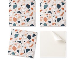 Set vinyltegels met abstract steenpatroon, 9x30x30 cm