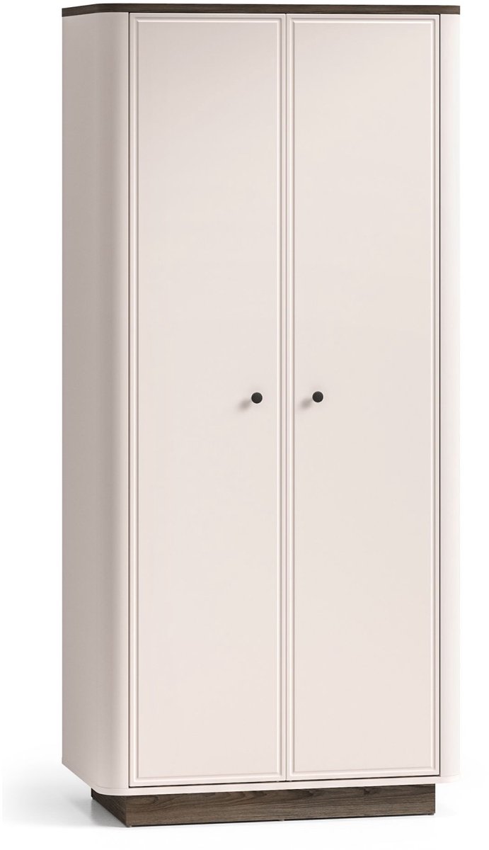 Selsey Vilavio – Kledingkast 2-deurs, roede & planken, Kasjmier/eikenlook, 92 cm kasjmiergrijs