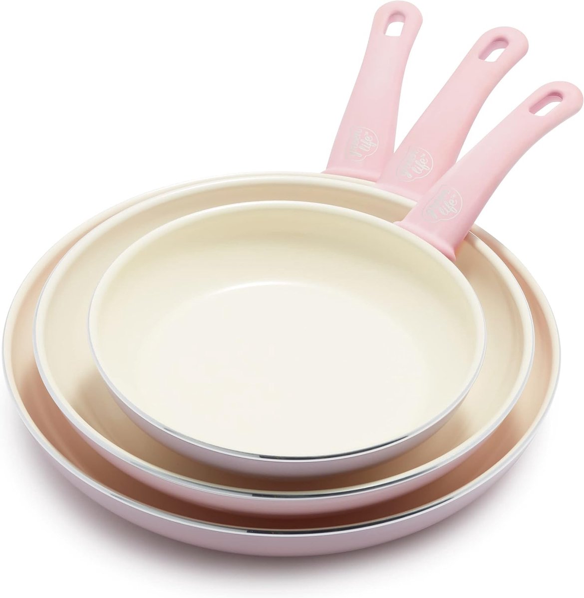 Set van 3 Keramische Koekenpannen (20, 25 & 30 cm) - Gezond Bakken Zonder Plakken