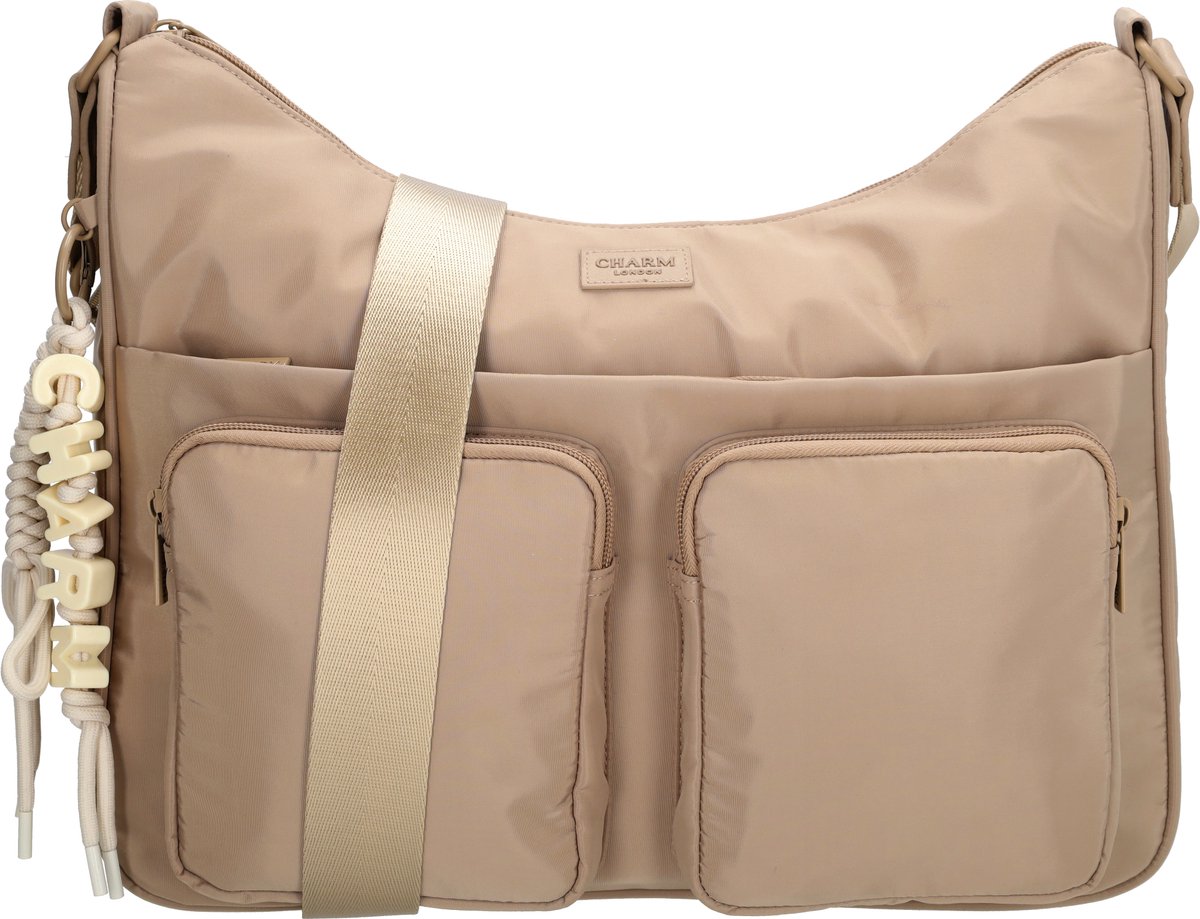 Charm London Seoul Crossbodytas - Lichtgewicht - Schoudertas - Dames Tas - Verstelbare Schouderband - Ritsvakken - Taupe