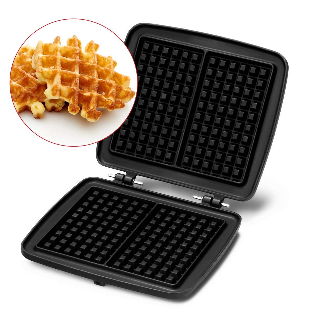 Frifri FM0023 Vervangplaat Wafelijzer | Galettes 6x10 | Gegoten Aluminium | Vaatwasmachinebestendig | BPA vrij | 2 Jaar Garantie