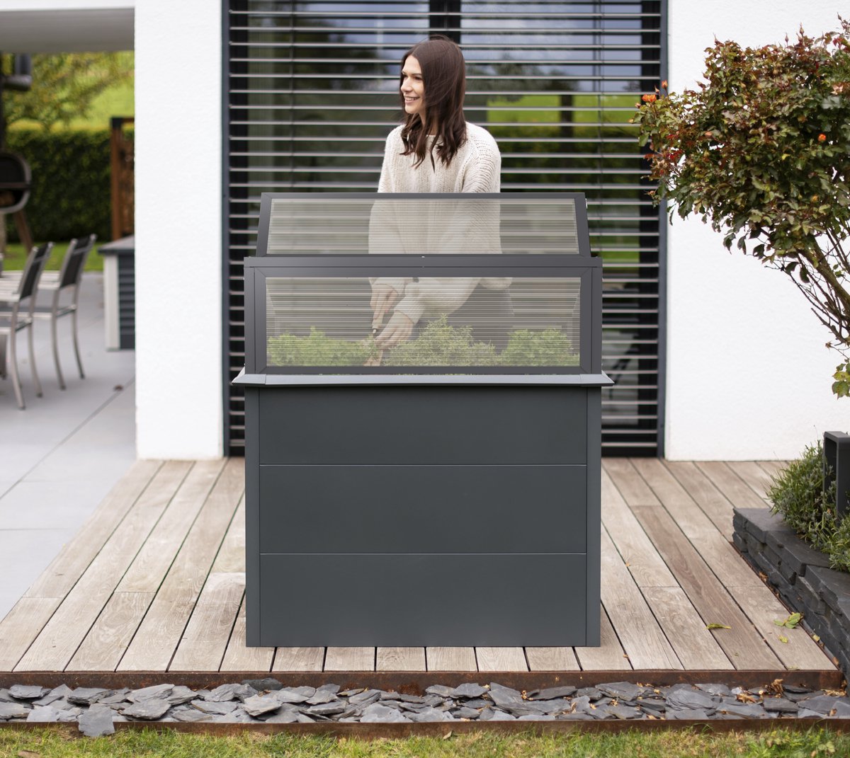 Westmann Primus Plus M Mini-serre surélevée 100x50x113 cm - Anthracite