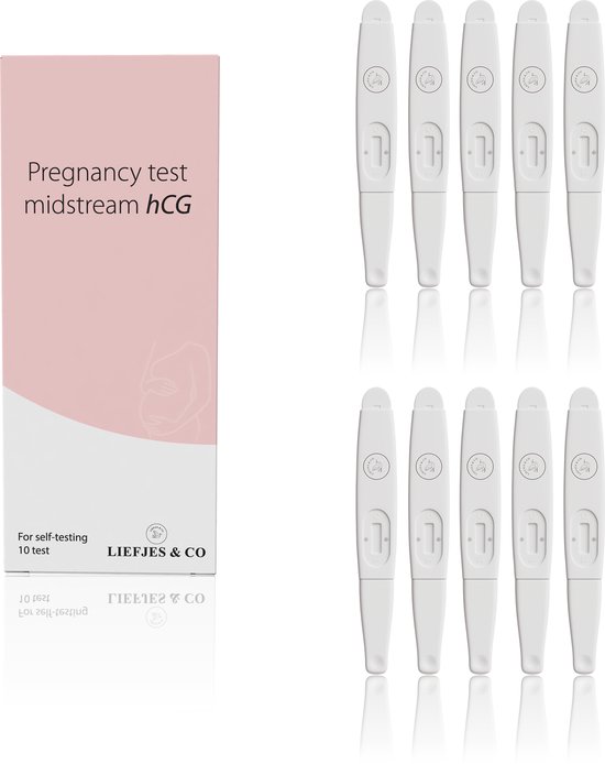 Liefjes & Co Zwangerschapstest Midstream (10 stuks) – Extra Gevoelig – Zeer Betrouwbaar