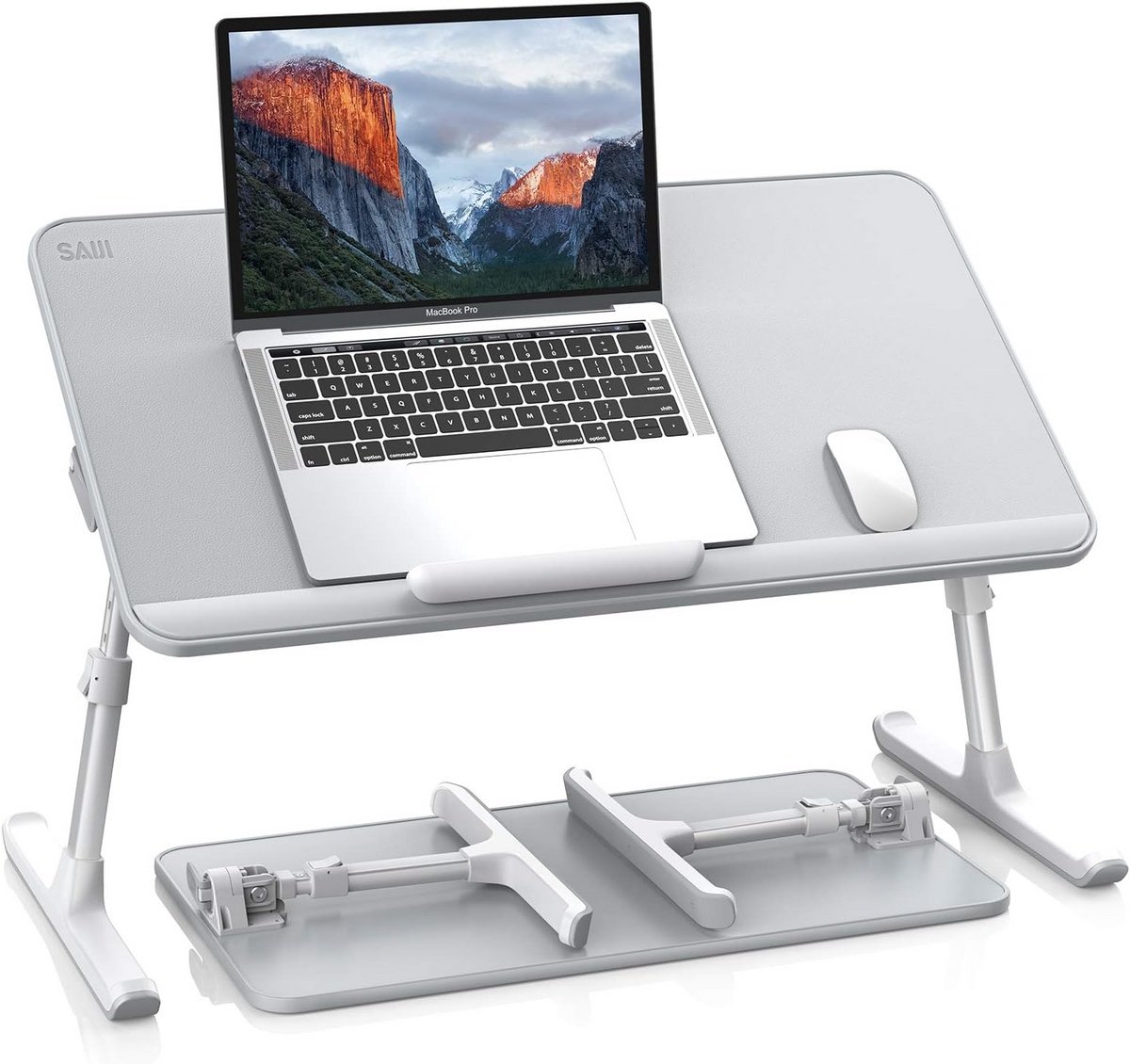 Laptop Bed Tafel - Notebook Bureau - Comfortabel Werken - Afneembare Stopper - 59.9 x 33 cm - Grijs