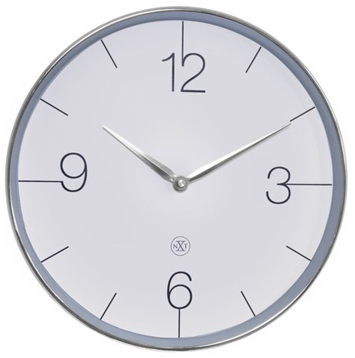 nXt Finesse – Wandklok – 30,5 cm - Plastic - Chroom/Groen - Stil
