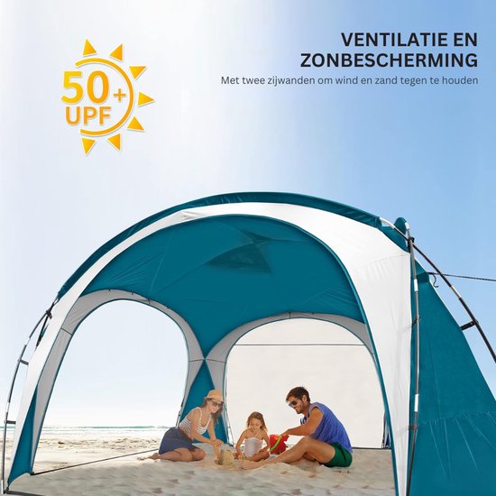 CLVP® Strandtent UV Bescherming - Strandtent Baby Pop Up - Strandtentje Extra Licht - Strandschelp - Strand Tent –Ozeanblau van CLVP® — afbeelding 2