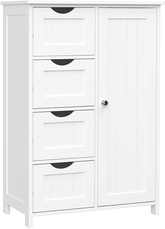 Songmics - Kast met 4 Korven en Deur - Wit