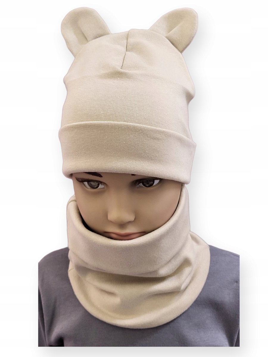 Dartomik - Kinderaccessoireset - Beanie met Oren - Combinatie met Sjaal - Maat 52-56